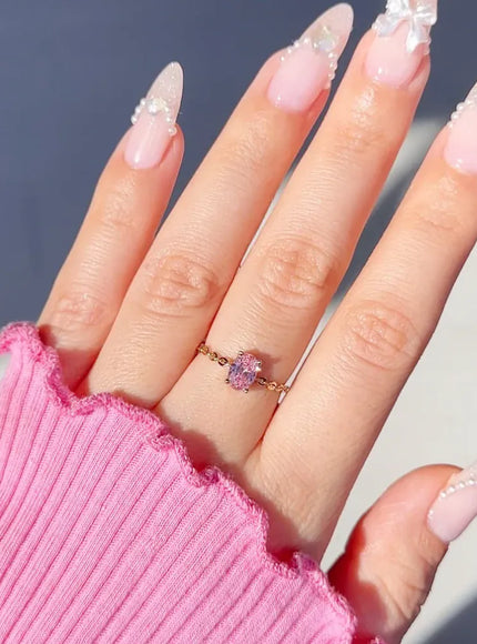 KissICON Delicate Adjustable Bling Oval Ring – CZ Sparkle