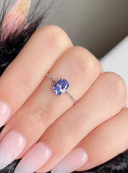 KissICON Delicate Adjustable Bling Oval Ring – CZ Sparkle