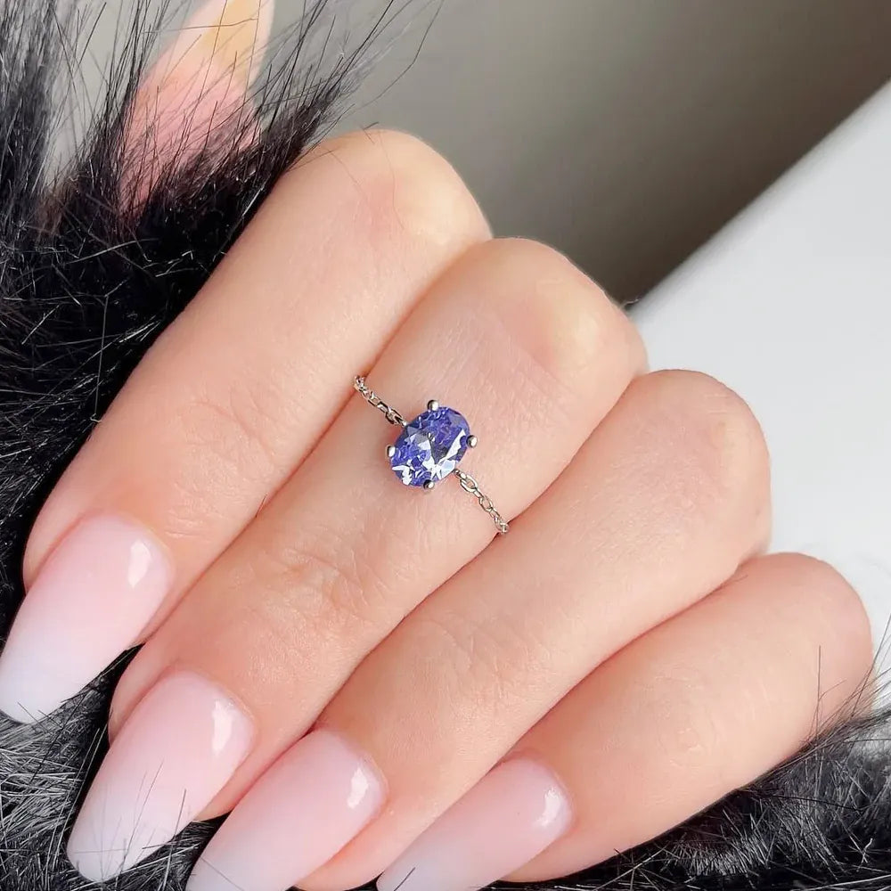 KissICON Delicate Adjustable Bling Oval Ring – CZ Sparkle