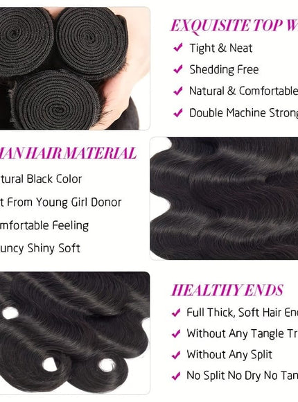KissIcon Body Wave 3 Bundles - 100% Virgin