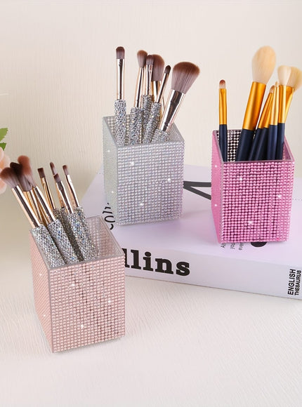 jkthpu-45 Diamond Studded Cosmetic Makeup Stationery Organizer Box