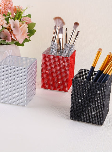 jkthpu-45 Diamond Studded Cosmetic Makeup Stationery Organizer Box