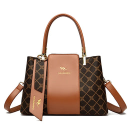 Dropshipman Diamond Yellow Luxury Handbag Fashion Print Large Capacity Soft Leather Women Shoulder Crossbody Bag Leisure Designer Ladies Purses and Handbag