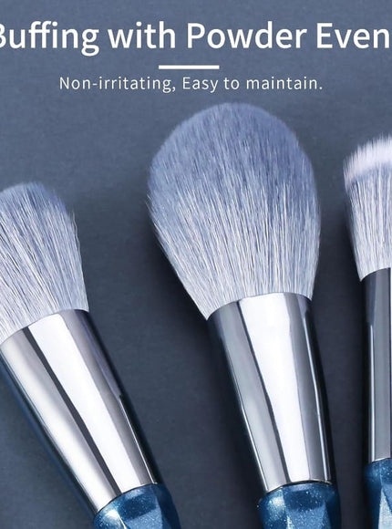 KissICON DiamondBlue8pcs Sapphire Blue Vegan Makeup Brush Set
