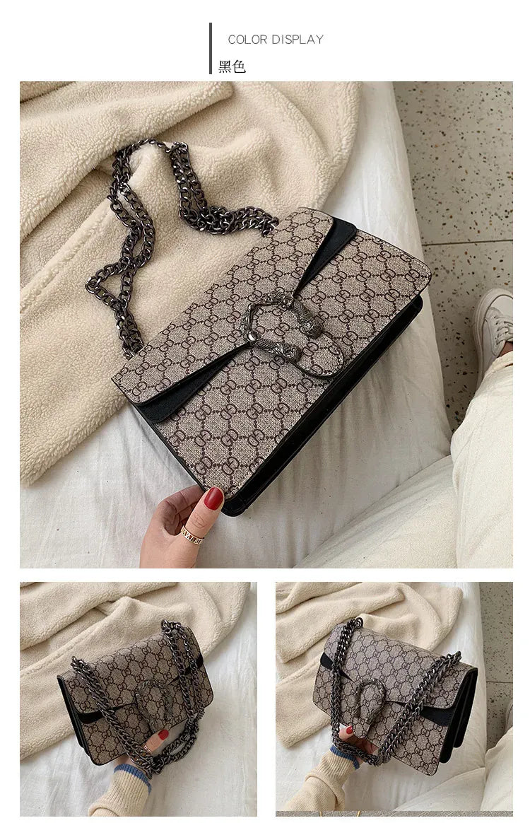 KissICON Dionysus Women's Print Shoulder Slung Bags Chain Bag