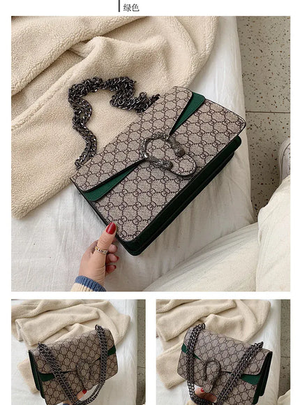 KissICON Dionysus Women's Print Shoulder Slung Bags Chain Bag