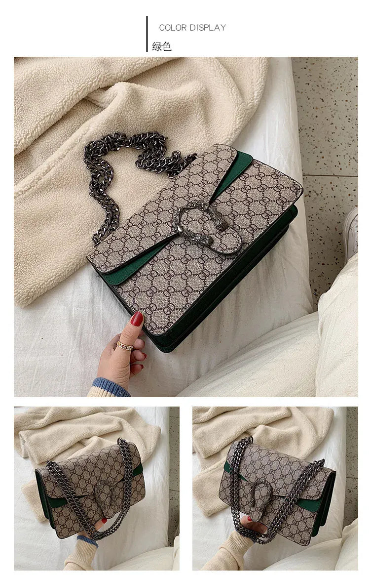 KissICON Dionysus Women's Print Shoulder Slung Bags Chain Bag