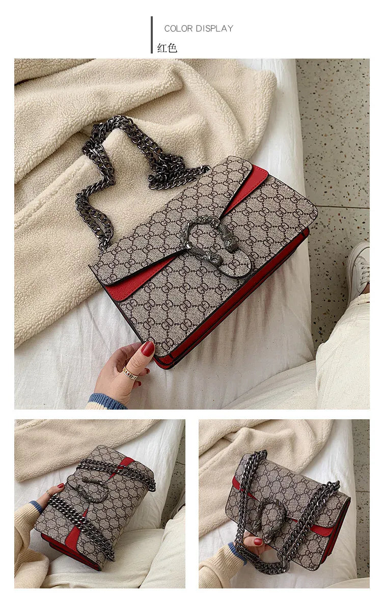 KissICON Dionysus Women's Print Shoulder Slung Bags Chain Bag