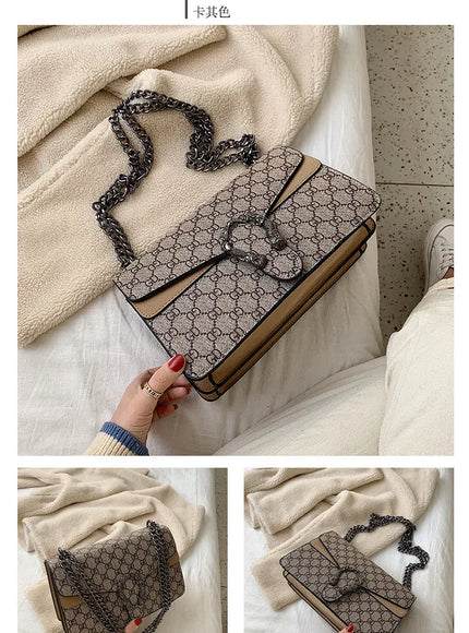 KissICON Dionysus Women's Print Shoulder Slung Bags Chain Bag