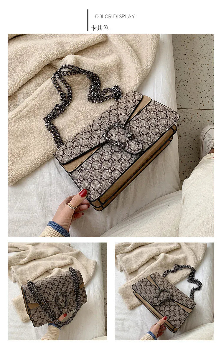 KissICON Dionysus Women's Print Shoulder Slung Bags Chain Bag