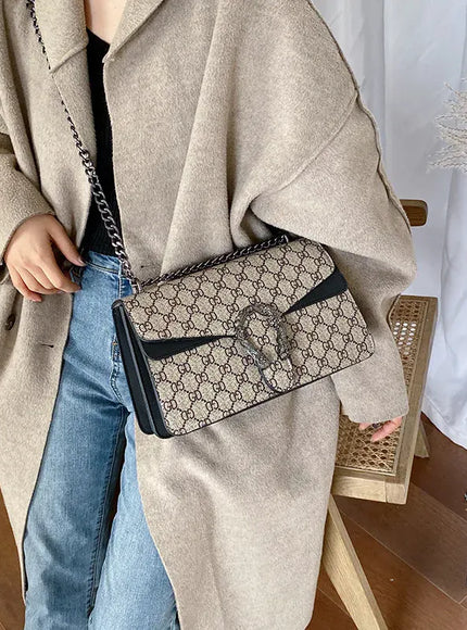 KissICON Dionysus Women's Print Shoulder Slung Bags Chain Bag