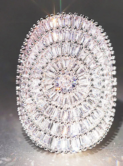 KissICON DJ103 / 6 Huitan Bling Oval Ring – CZ Wedding Glam