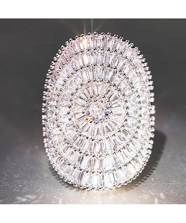 KissICON DJ103 / 6 Huitan Bling Oval Ring – CZ Wedding Glam