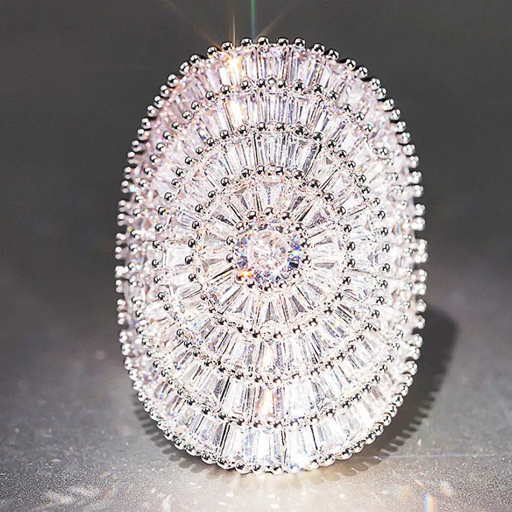 Huitan Bling Oval Ring – CZ Wedding Glam