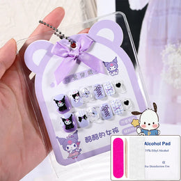 KissICON DLG3-1 KissIcon Kids Kuromi Press On Nails With Jelly
