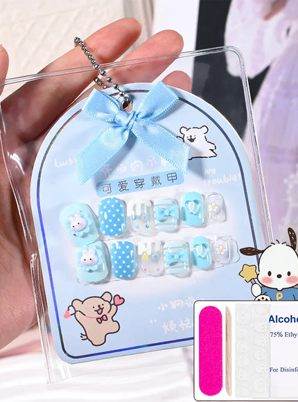 KissICON DLG3-6 KissIcon Kids Kuromi Press On Nails With Jelly