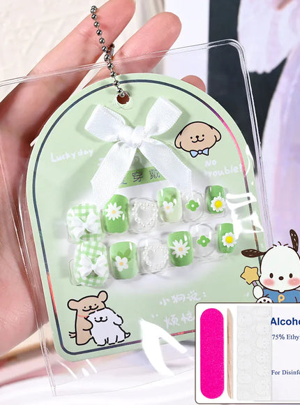 KissICON DLG3-7 KissIcon Kids Kuromi Press On Nails With Jelly