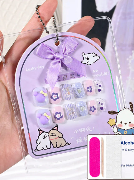 KissICON DLG3-8 KissIcon Kids Kuromi Press On Nails With Jelly
