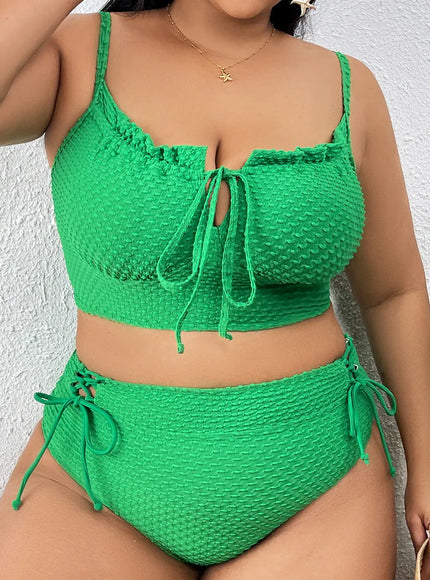 KissICON DM23545 / 2XL Seaural Solid Curve Swimwear – Bikinis Sets Two-piece