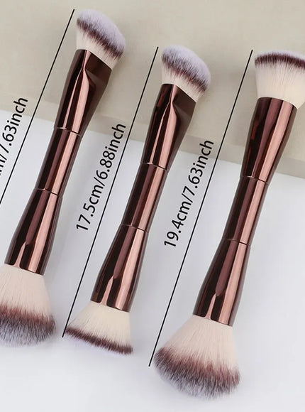 KissICON Double Headed Makeup Brush With Soft Bristles Portable