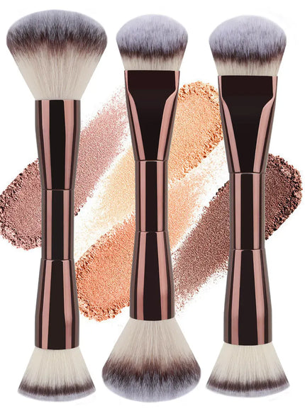 KissICON Double Headed Makeup Brush With Soft Bristles Portable