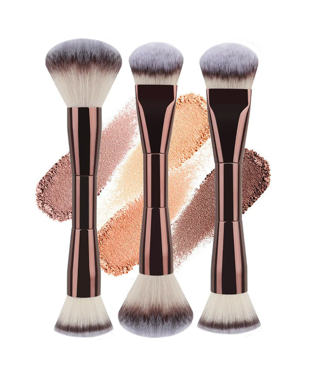 KissICON Double Headed Makeup Brush With Soft Bristles Portable