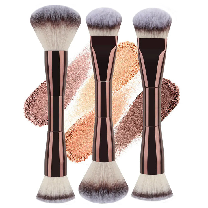 Double Headed Makeup Brush With Soft Bristles Portable