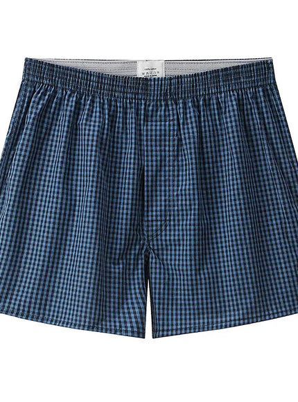 KissICON DS09 / L / 1pc Comfortable Mens Plaid Cotton Boxer Shorts