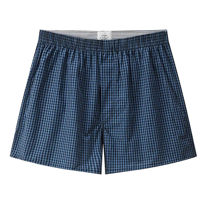 Comfortable Mens Plaid Cotton Boxer Shorts