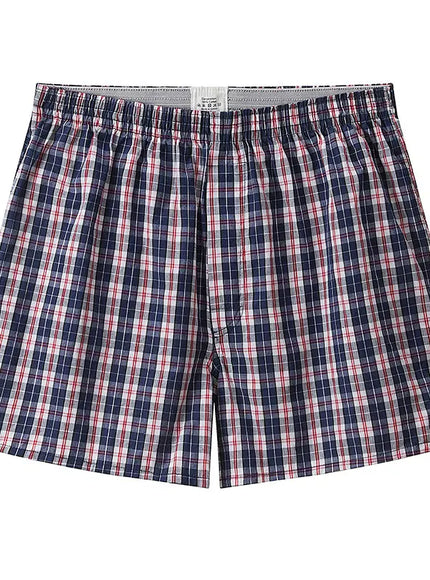 KissICON DS11 / L / 1pc Comfortable Mens Plaid Cotton Boxer Shorts