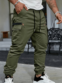 KissICON Durable Mens HeavyDuty Black Tapered Cargo Pants