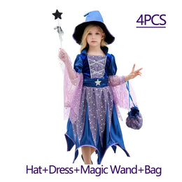 KissICON E / 1Y (Size 90) Halloween Costume for Girls Dress Scarlet Witch Vampire Devil Ghost Bat Carnival Party Dress Up  Kids Cosplay Clothes