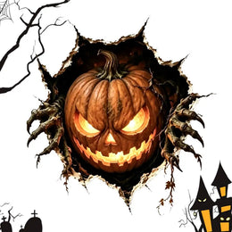 KissICON E Halloween Break in 3D Wall Decals - Spooky Themed 3D Wall Stickers for Home Decorations