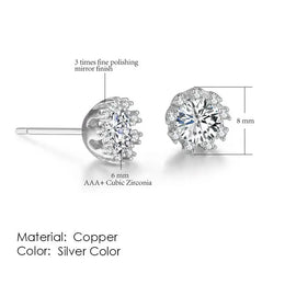 KissICON E022 Bling Crystal Druzy Stud Earring – Multicolor CZ Sparkle