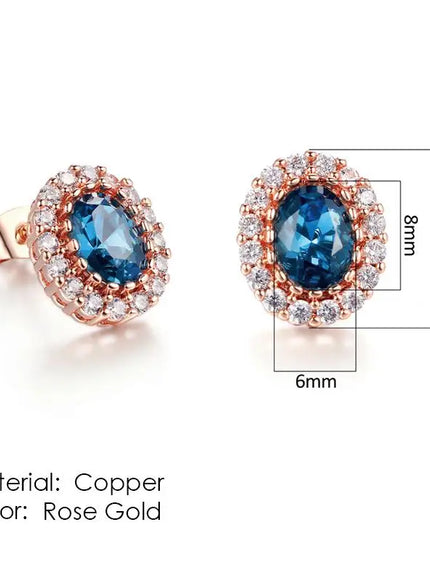 KissICON E109 Bling Crystal Druzy Stud Earring – Multicolor CZ Sparkle
