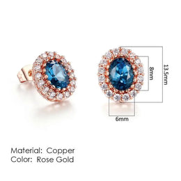 KissICON E109 Bling Crystal Druzy Stud Earring – Multicolor CZ Sparkle