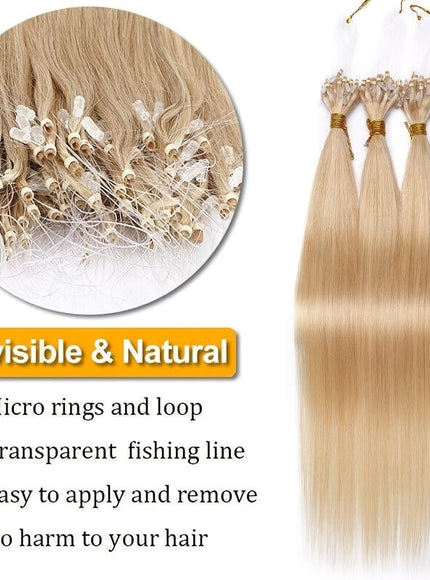 KissIcon Natural Hair Extensions Invisible Remy Micro Ring
