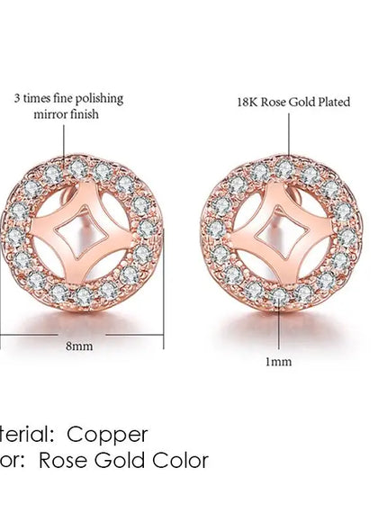 KissICON E198 Bling Crystal Druzy Stud Earring – Multicolor CZ Sparkle