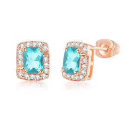KissICON E283 Bling Birthstone Crystal Stud Earrings – Multicolor Zircon