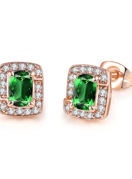 KissICON E290 Bling Birthstone Crystal Stud Earrings – Multicolor Zircon