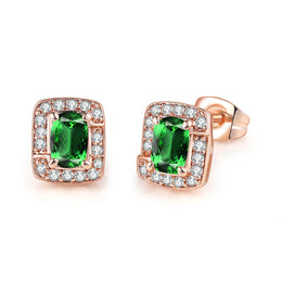 KissICON E290 Bling Birthstone Crystal Stud Earrings – Multicolor Zircon