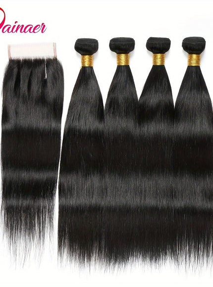 Kissicon Brazilian Straight Hair Bundles Lace Virgin Bra