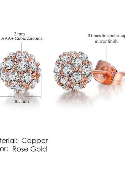 KissICON E381 Bling Crystal Druzy Stud Earring – Multicolor CZ Sparkle