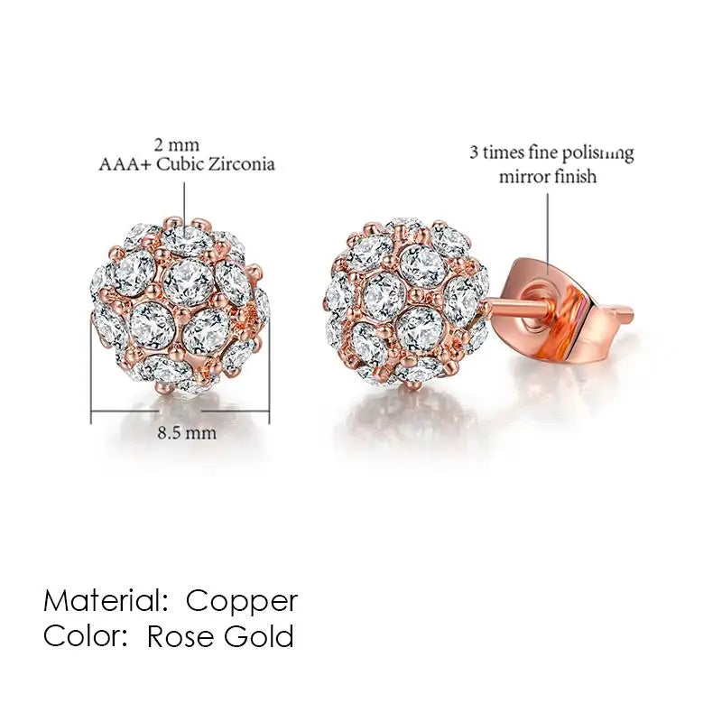 KissICON E381 Bling Crystal Druzy Stud Earring – Multicolor CZ Sparkle