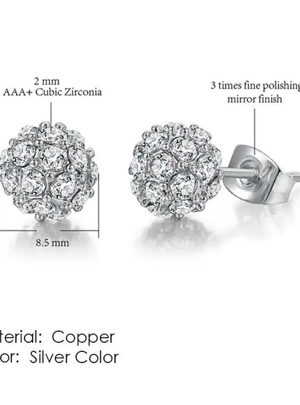 KissICON E382 Bling Crystal Druzy Stud Earring – Multicolor CZ Sparkle