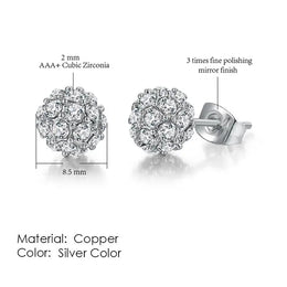 KissICON E382 Bling Crystal Druzy Stud Earring – Multicolor CZ Sparkle