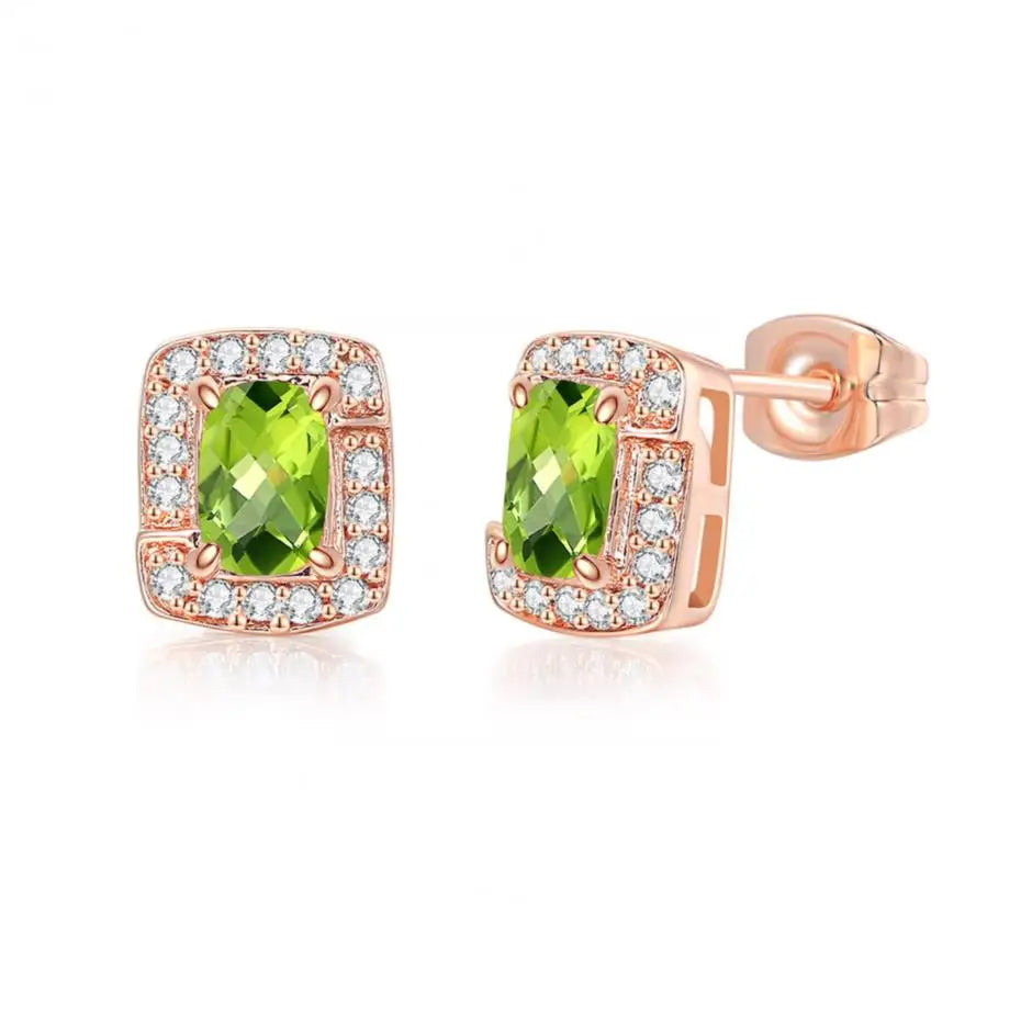 KissICON E423 Bling Birthstone Crystal Stud Earrings – Multicolor Zircon