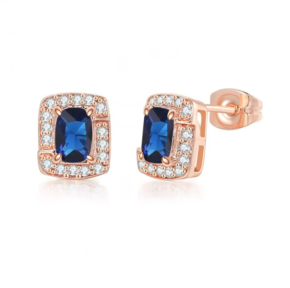 KissICON E441 Bling Birthstone Crystal Stud Earrings – Multicolor Zircon