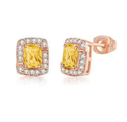 KissICON E464 Bling Birthstone Crystal Stud Earrings – Multicolor Zircon
