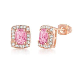 KissICON E477 Bling Birthstone Crystal Stud Earrings – Multicolor Zircon